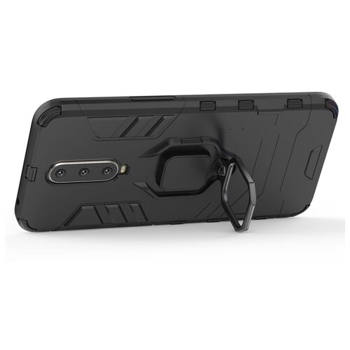 Противоударный чехол с кольцом Panther Case для Xiaomi POCO F1 черный