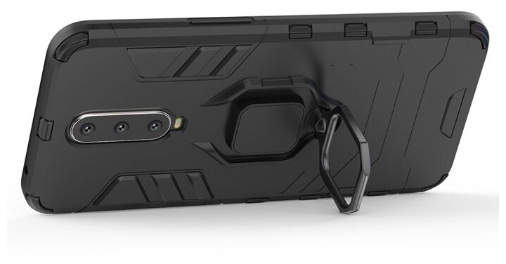 Противоударный чехол с кольцом Panther Case для Xiaomi POCO F1 черный