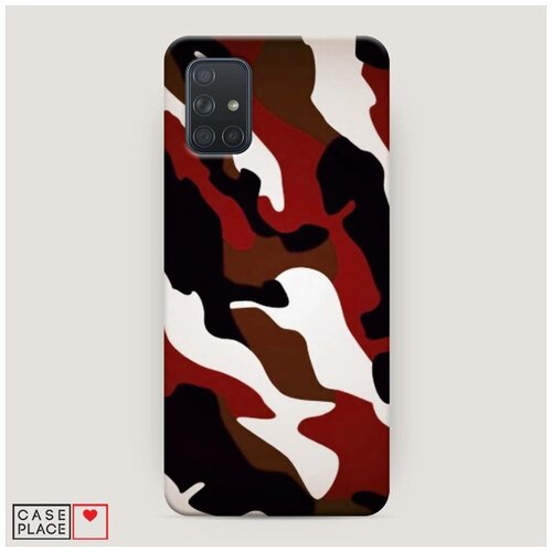 фото Чехол пластиковый samsung galaxy a71 бордовый камуфляж case place