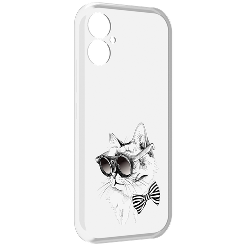 Чехол MyPads крутая кошка в очках для Tecno Spark 9 Pro \ Spark 9T задняя-панель-накладка-бампер