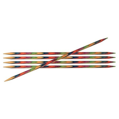 Спицы чулочные Knit Pro Symfonie, 6,5 мм, 15 см, дерево, многоцветный, 5 шт (KNPR.20145)