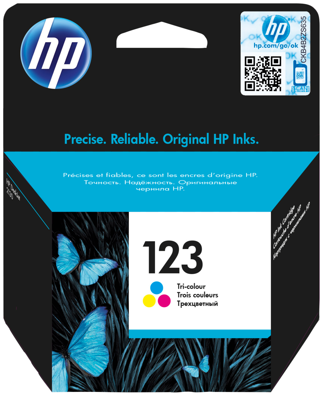 Картридж оригинальный HP F6V16AE (123) Color, ресурс 100 стр.