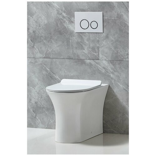 BelBagno Чаша унитаза приставного безободкового, полное примыкание, P-trap BelBagno ANCONA BB1224CBR-P