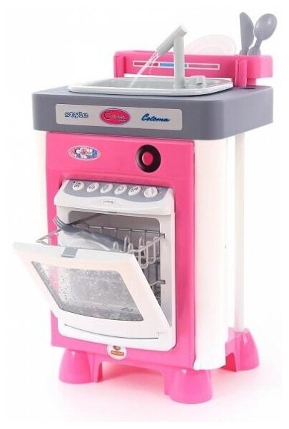 Игровой набор Посудомоечная машина, детская, с мойкой, с аксессуарами, на батарейках, в коробке.