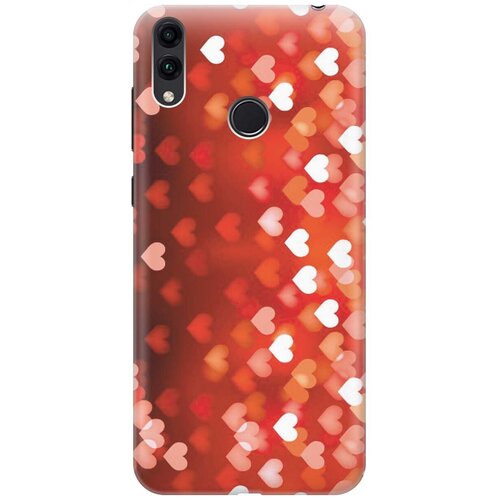 фото Gosso ультратонкий силиконовый чехол-накладка для honor 8c с принтом "бокэ из красных сердечек"