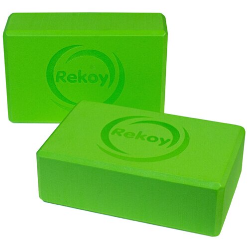 Блок для йоги Rekoy BLY2315, 2 шт. зеленый блок для йоги rekoy bly2315 розовый