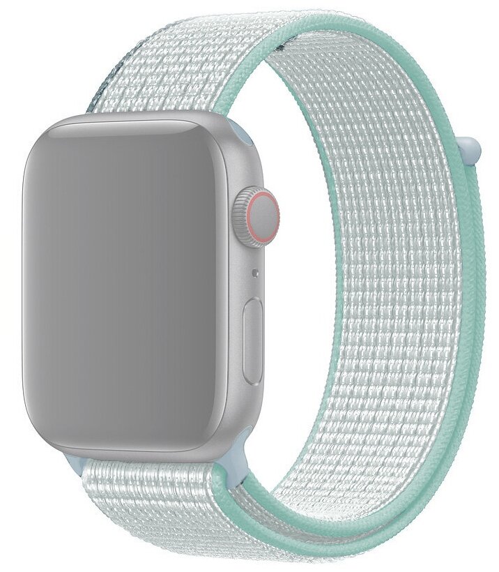 Ремешок для Apple Watch 1-6/SE 38/40 мм нейлоновый InnoZone - Серый/Бирюзовый (APWTNY38-36)