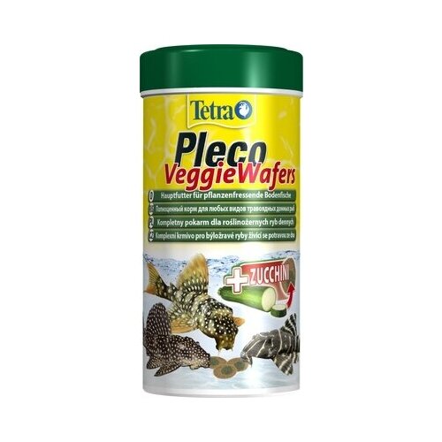 корм для рыб tetra pleco veggie wafer основной 250 г Tetra (корма) Корм для всех видов травоядных донных рыб пластины Pleco Wafers 199118 | Pleco Wafers 0,11 кг 36334 (2 шт)