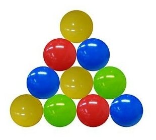 03. шарики пластиковые 10 шт. Цветные. O85 мм (Арт. И-1497) - фотография № 1