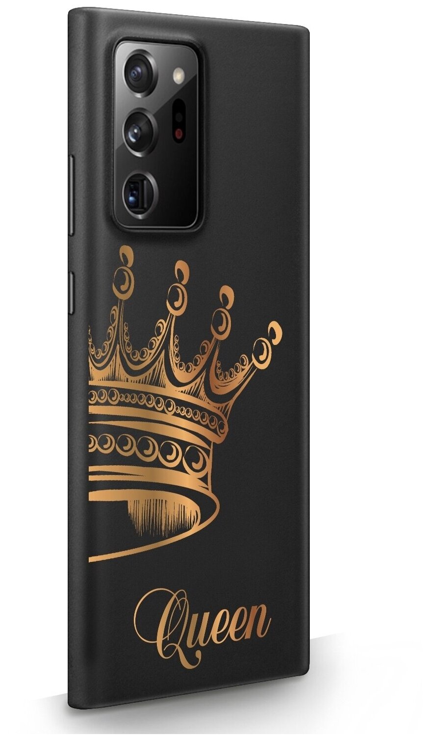 Черный силиконовый чехол MustHaveCase для Samsung Galaxy Note 20 Ultra Парный чехол корона Queen для Самсунг Галакси Ноут 20 Ультра