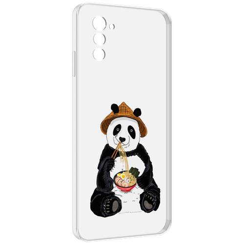 Чехол MyPads панда-любит-лапшу для UleFone Note 12 / Note 12P задняя-панель-накладка-бампер