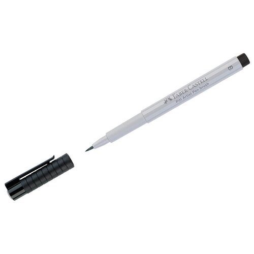 капиллярная ручка faber castell капиллярная ручка pitt artist pen brush цвет телесный Faber-Castell Набор капиллярных ручек Pitt Artist Pen Brush B, серый цвет чернил, 10 шт.