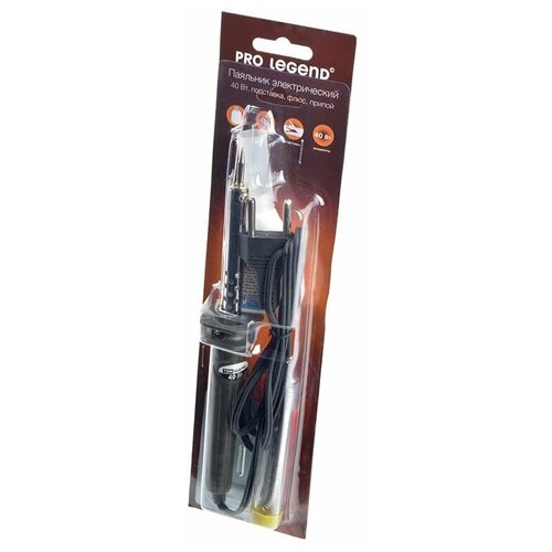 Паяльник электрический 40Вт с тонким жалом на конус на 220В флюсприпой ПОС-40 с канифолью подставка - PL4300 Pro Legend код заказа 15893 И 72000₽