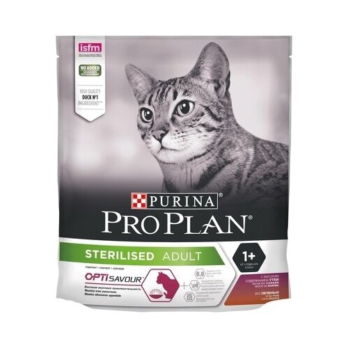 Purina Pro Plan Сухой корм для Кастрированных кошек Утка и печень (Sterilised Duck) 12384807 | Sterilised Duck 0,4 кг 38536 (3 шт) сухой корм purina pro plan sterilised optisenses для взрослых кошек кастрированных и стерилизованных с лососем 3кг 12370