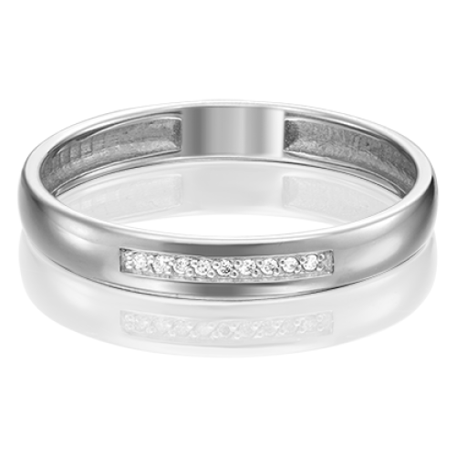 PLATINA jewelry Обручальное кольцо из белого золота с бриллиантом 01-1542-00-101-1120-30, размер 14