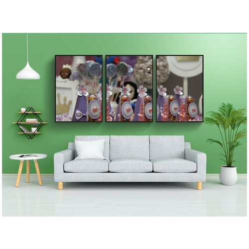 фото Набор модулных постеров для интерьера "день, принцесса, день рождения" 60x90 см. в тубусе, без рамки lotsprints