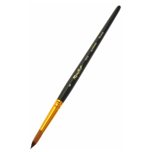 Кисть художественная Roubloff 1S15, синтетика, имитация колонка, круглая, № 6, короткая ручка кисть синтетика круглая 6 хм короткая ручка