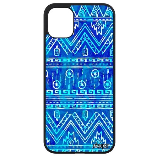 фото Защитный чехол на телефон // apple iphone 11 // "ацтекские мотивы" стиль декоративный, utaupia, голубой