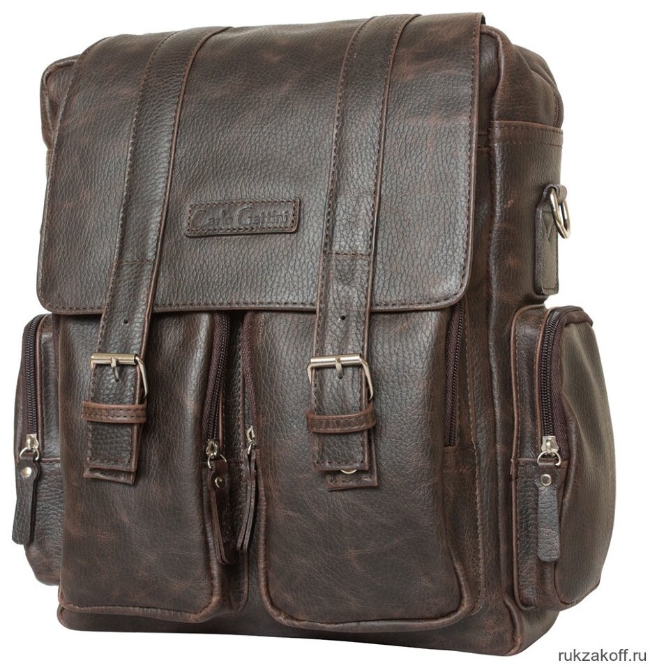 Кожаный рюкзак-сумка Carlo Gattini Fiorentino brown (арт. 3003-04)