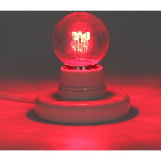 Лампа-шар светодиодная Neon-night с цоколем E27, диаметр 45 мм, 6 LED, 1 Вт, красная, 405-122