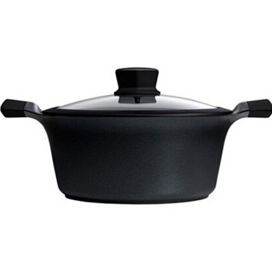 Кастрюля с крышкой Huohou Teflon Platinum Plus Non-Stick Soup Pot, НU0072, черный, 2,2л/24см