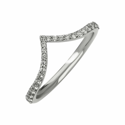 фото Кольцо обручальное constantine filatov кольцо-дорожка с бриллиантами, белое золото, 585 проба, бриллиант, размер 17, белый