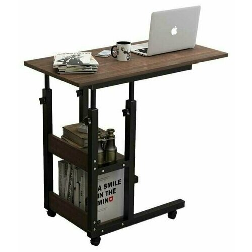 Прикроватный столик для ноутбука или планшета на колесиках с регулировкой высоты с полками 5100₽