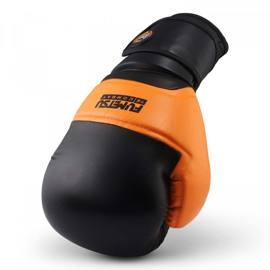 Боксерские тренировочные перчатки Fumetsu черно- оранжевые Ghost (Синтетическая кожа, Fumetsu, 12 унций, Черно- оранжевый) 12 унций