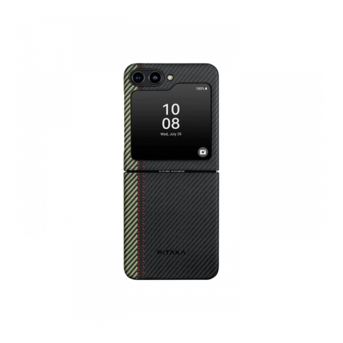 чехол pitaka питака magez case 3 для iphone 14 pro 6 1 черно серый кевлар арамид Чехол Pitaka Fusion Weaving MagEZ 3 для Samsung Galaxy Z Flip5, Overture, кевлар (арамид)