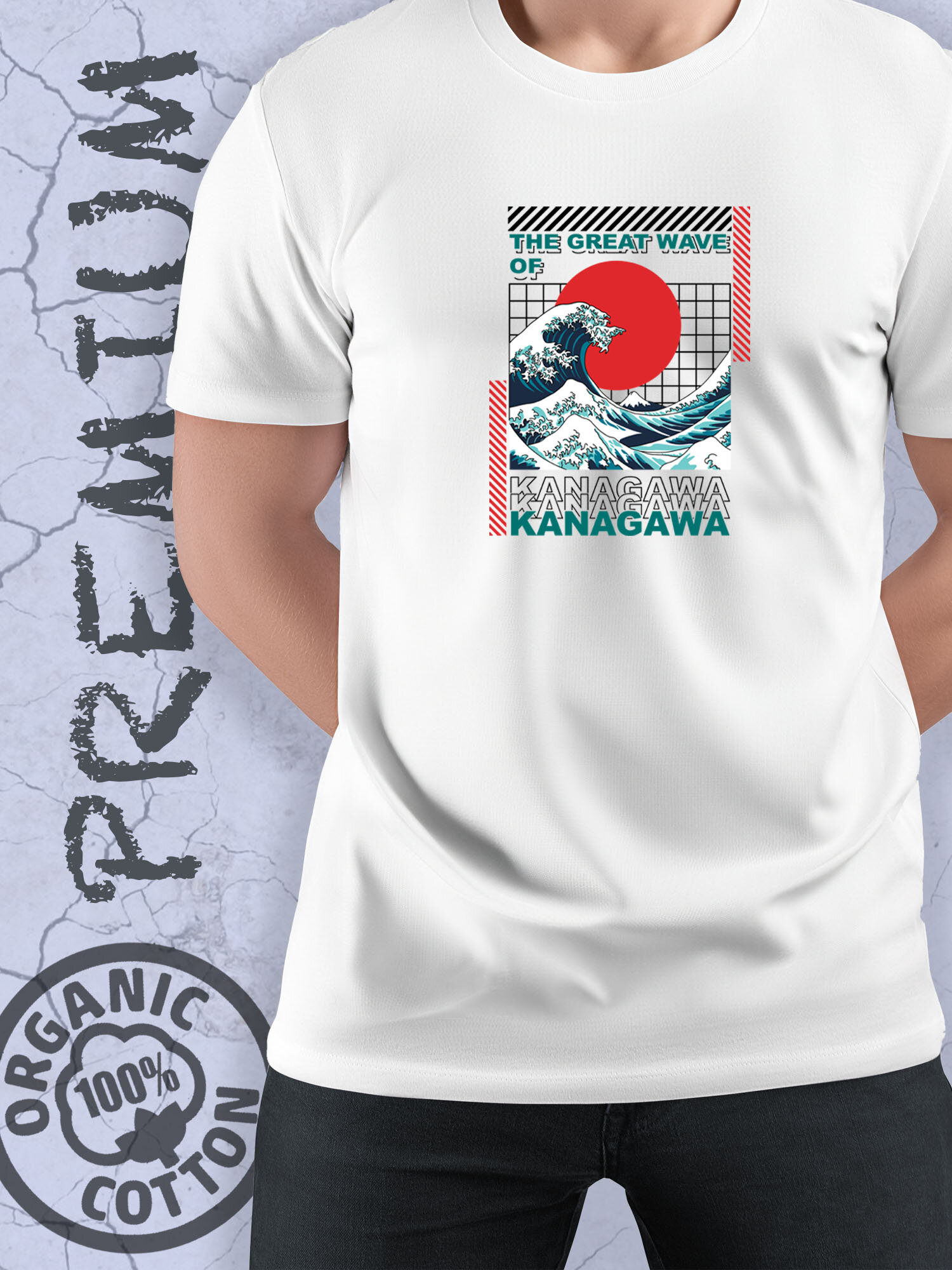 Футболка SMAIL-P the great wave kanagawa-большая волна Канагава