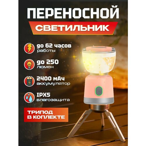 Светильник портативный Sunree Sandglass Lightweight Portable Camping Lantern (Sandglass) Pink