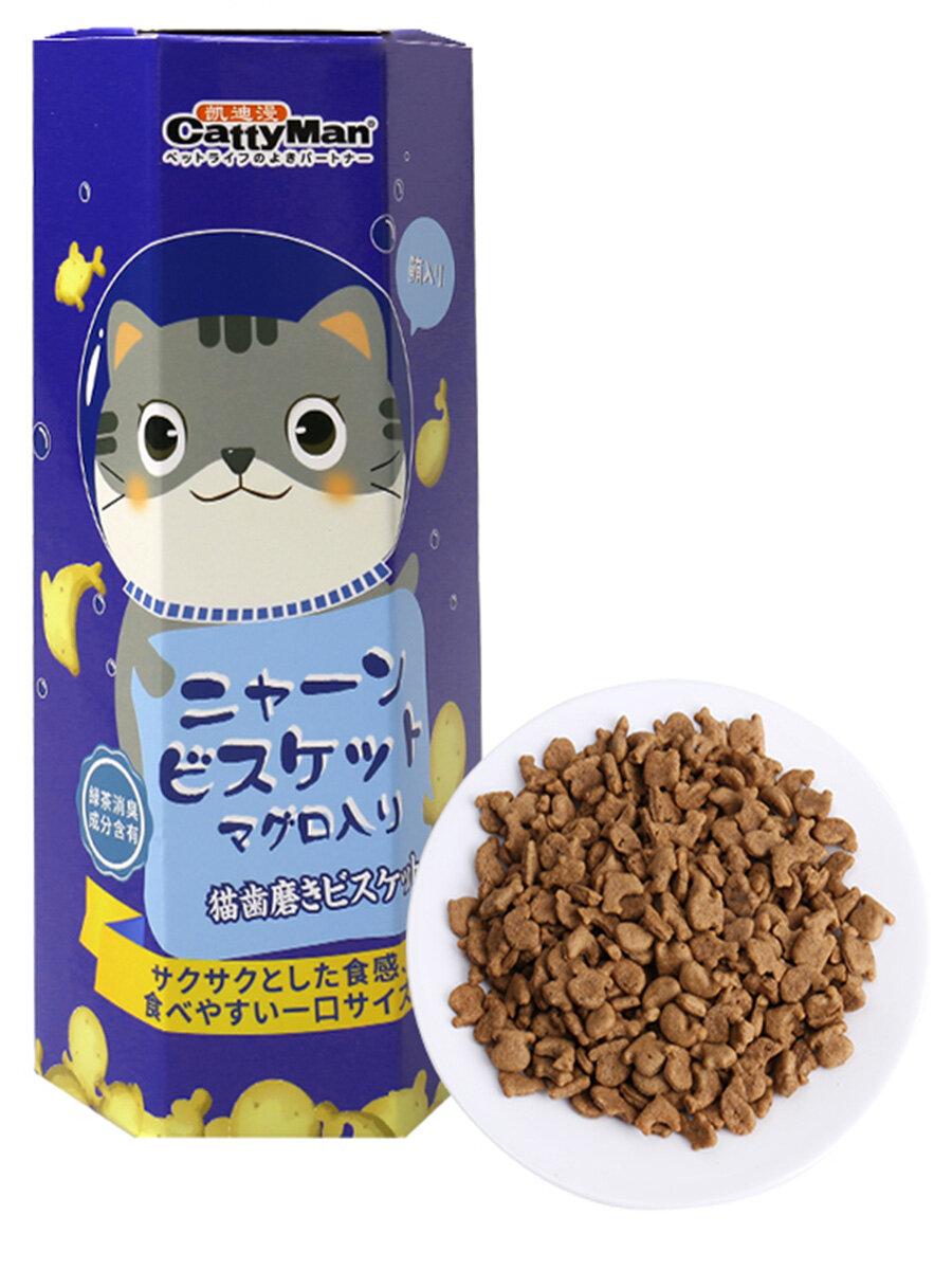 Лакомство для кошек Japan Premium Pet Молочные бисквиты на основе тихоокеанского тунца для чистки зубов , 60 г