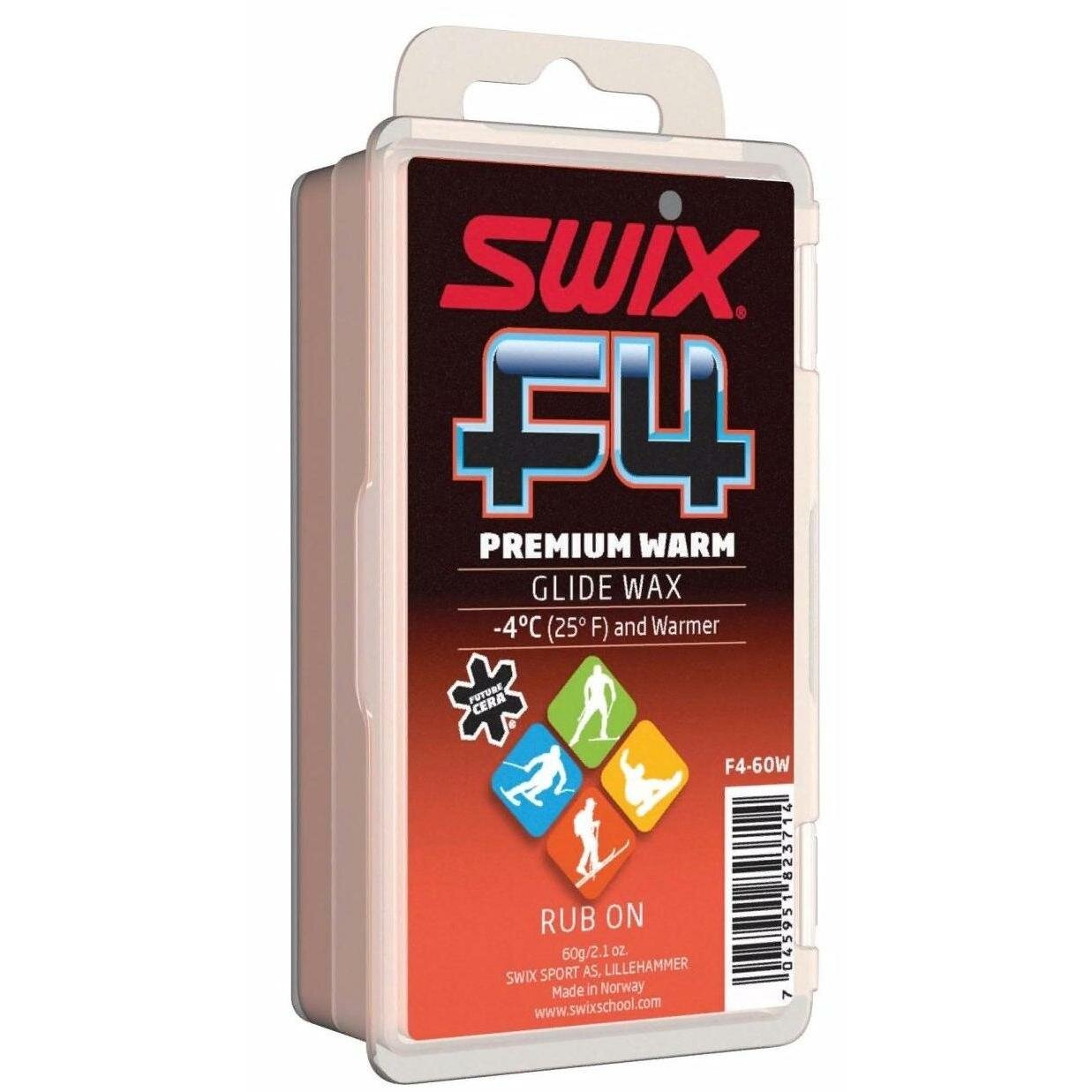 Парафин Swix F4-60w Glide Wax Warm Rub On, 60g - фото №3