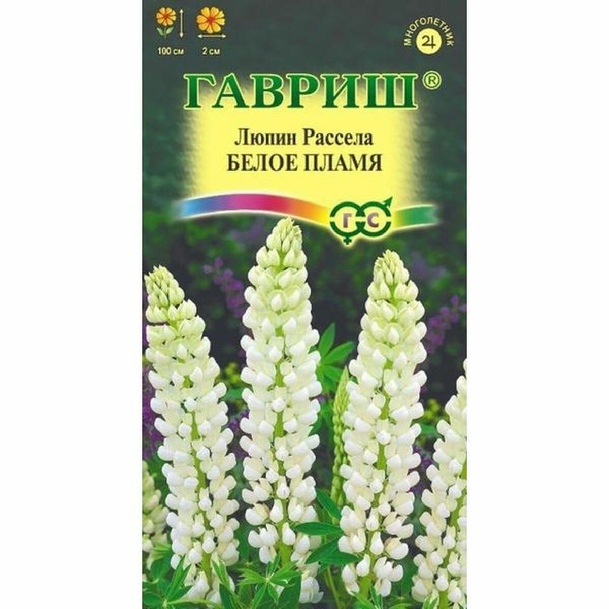 Семена Люпин Белое пламя многолетние Гавриш 1 пачка - 0.5г семян