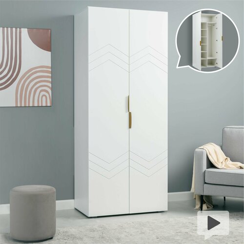 Шкаф распашной Венеция 13.180.02 Белый PE шагрень