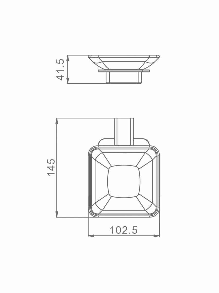 Мыльница настенная для кускового мыла Raglo R301.02, латунь/стекло, хром — фото 1