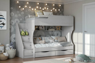 Двухъярусная кровать Астрид-Мебель "Каприз-22", для детей, цвет Анкор Белый