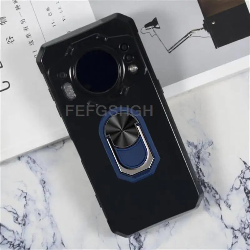Для Oukitel WP21 6,78 "2022 WP 21 кольцо на задний палец мягкий силиконовый чехол из ТПУ для OukitelWP21 кронштейн для телефона, transparent C Black, For Oukitel WP21, Чехол и держатель — фото 1