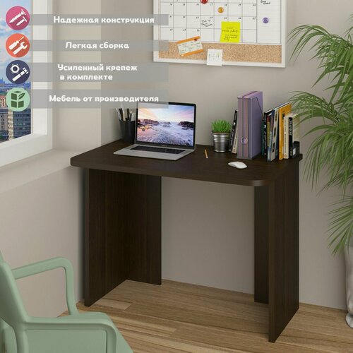 Изображение товара Стол компьютерный Мэрдэс СКЛ-Прям100Р В венге, скругленные углы, ЛДСП