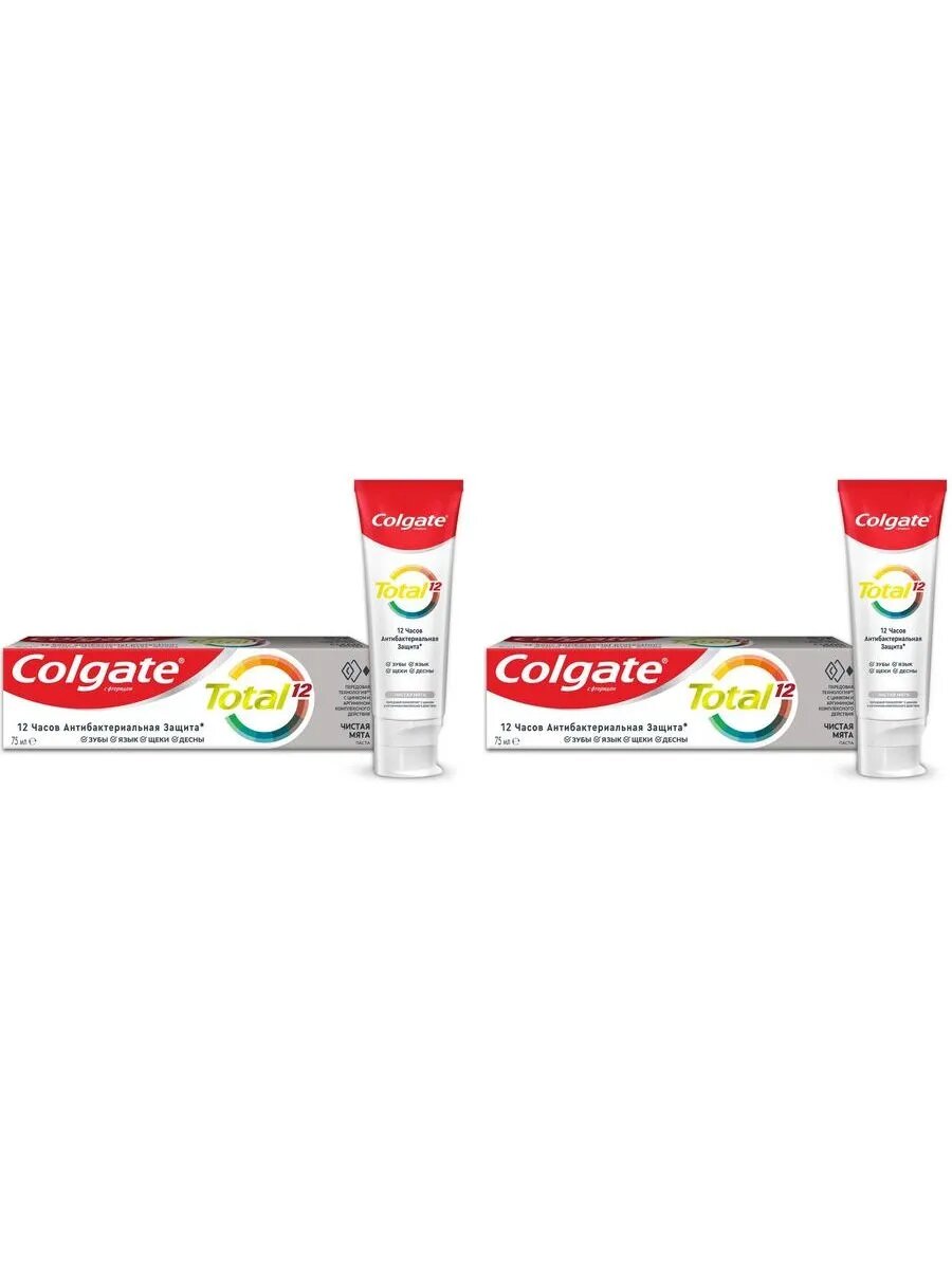 Colgate зубная паста total 12 чистая мята 75мл 2 шт