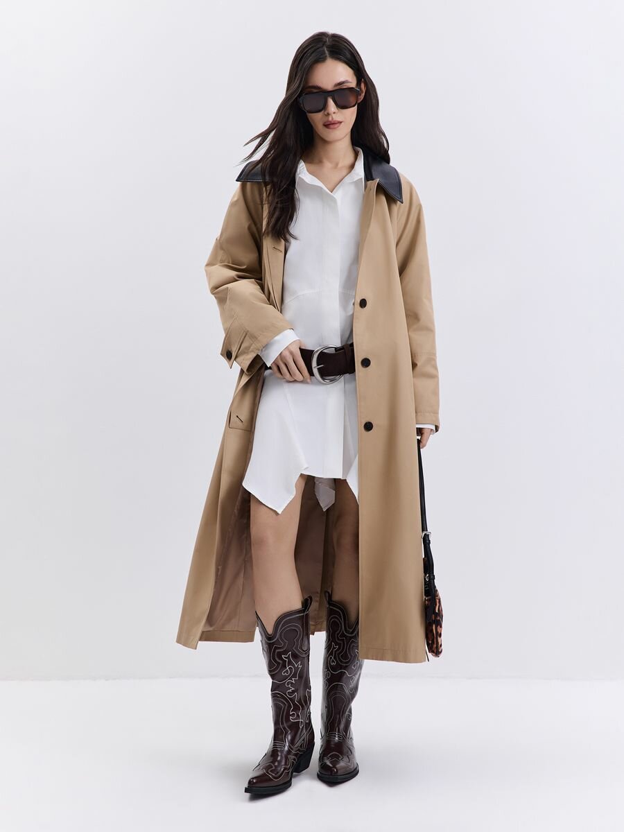 Тренчкот TOPTOP STUDIO, размер M/L, бежевый — фото 1