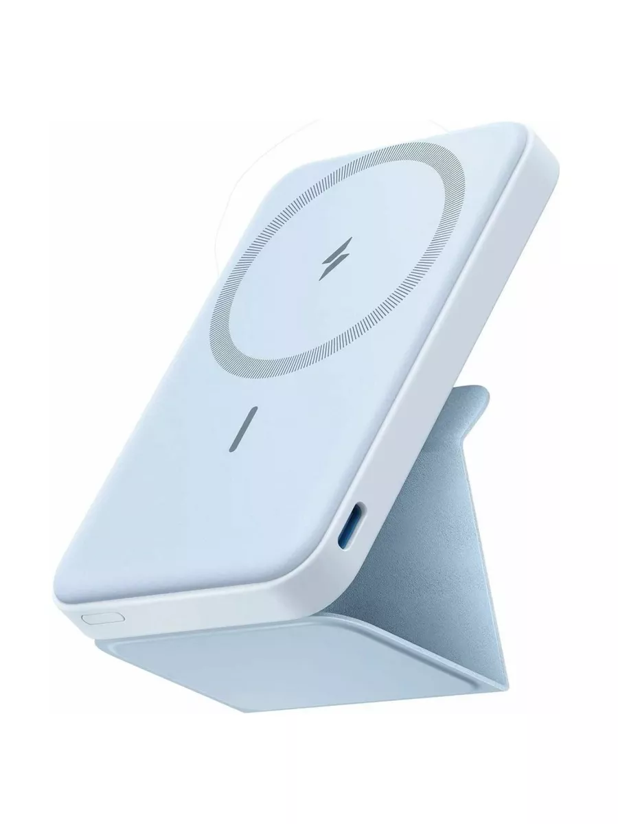 Внешний аккумулятор Anker PowerCore Mag-Go 5000 A1611 с подставкой blue