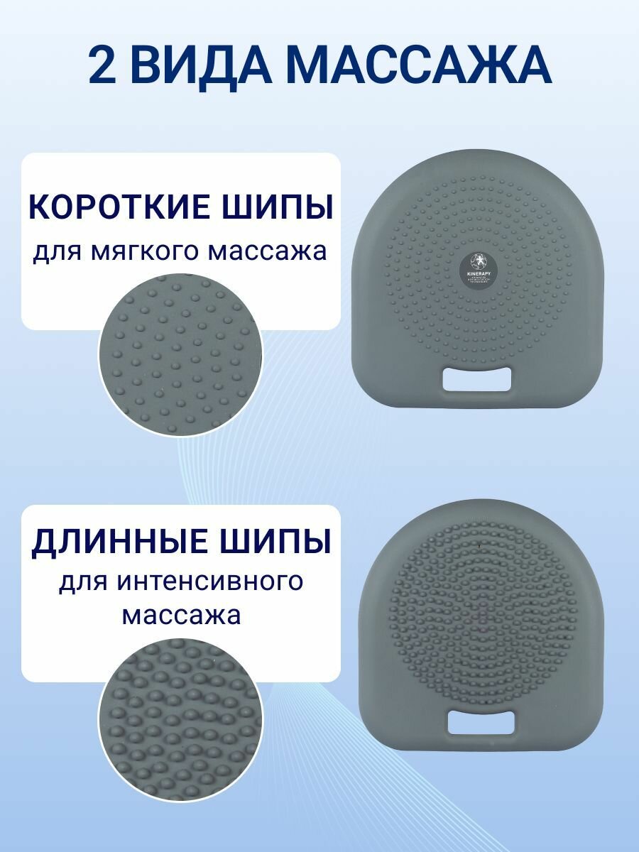 Картинки Массажная подушка KINERAPY RS400, для спины, пресса и ног, серая, 38 см