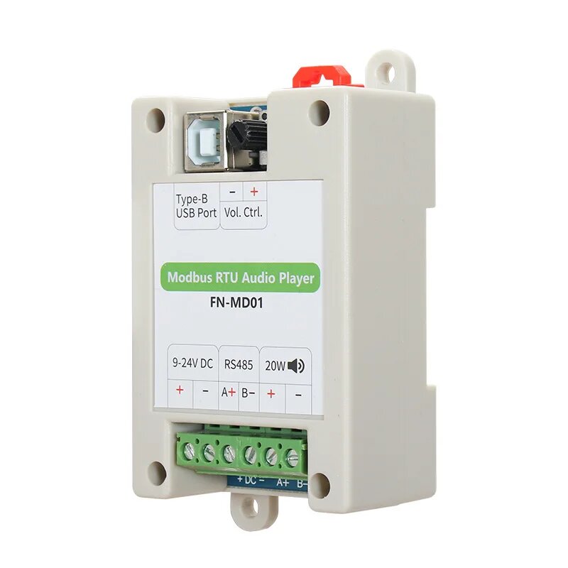 Аудиоплеер Modbus RTU с моноусилителем мощностью 20 Вт для промышленного оборудования