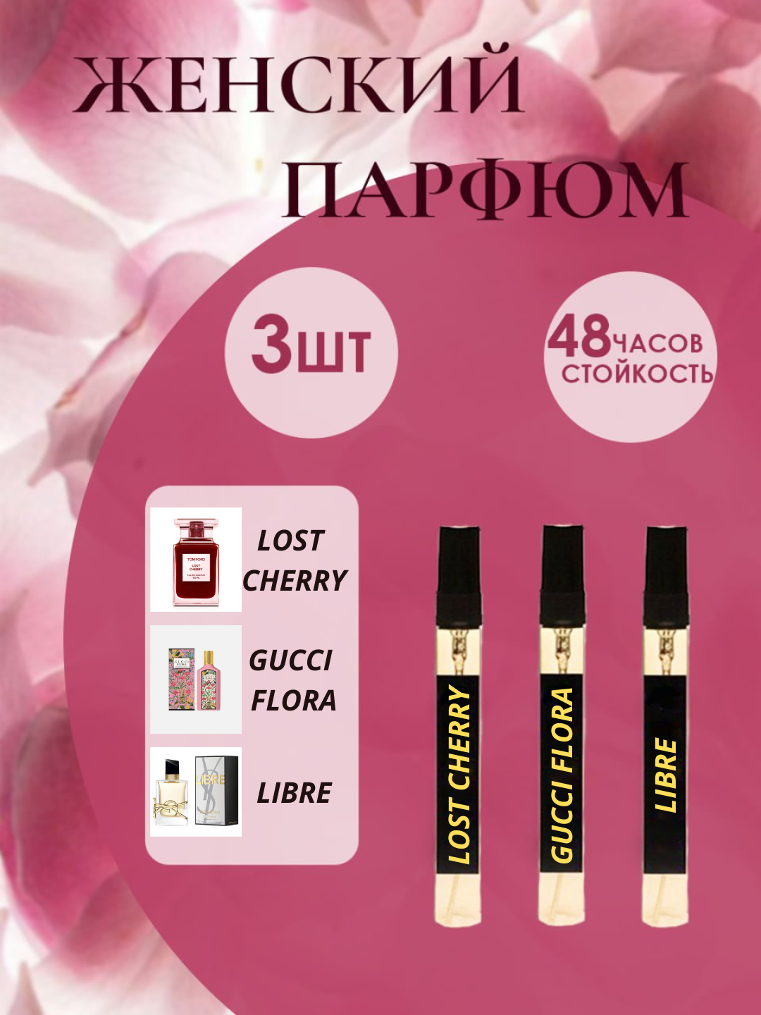Женская парфюмерная коллекция Libre, TomFord, LostCherry, Gucci Flor