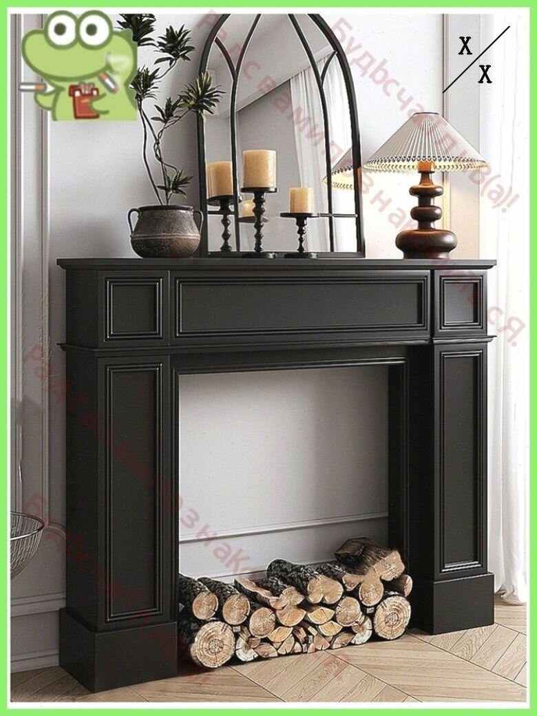 Портал для камина Древесина декоративный 90x20x110cm