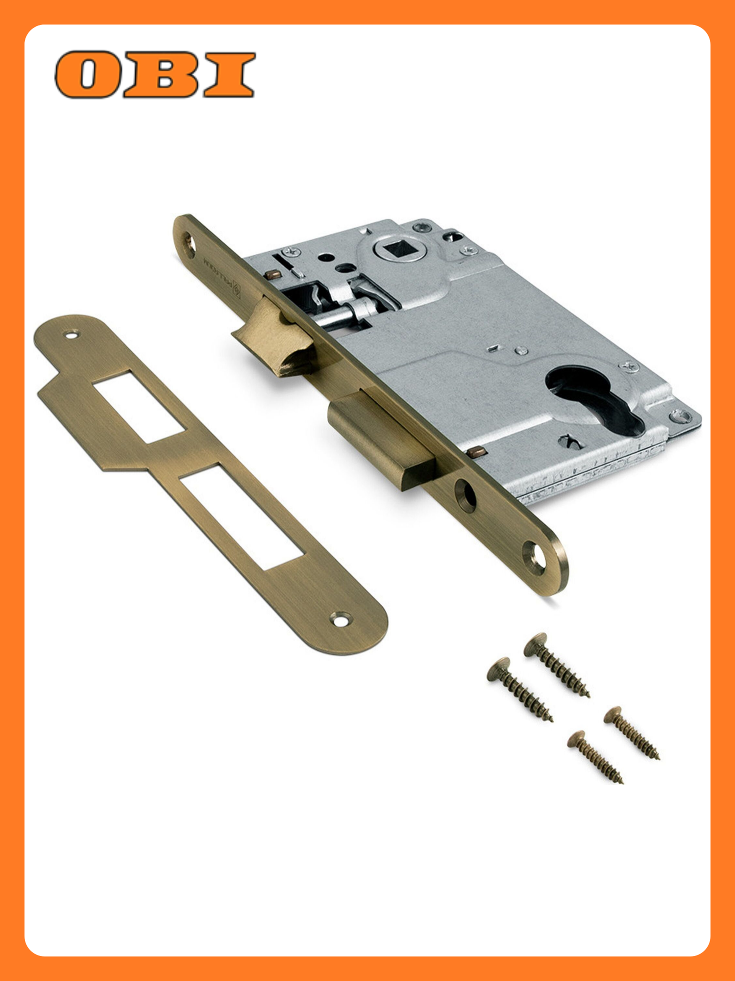 Замок Palladium 285 бронзовый для деревянных дверей цилиндровый механизм