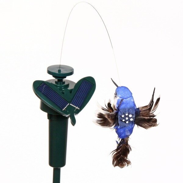Садовая фигура для отпугивания птиц «Летающая птичка» 30см крутящий элемент, на солнечной батареи - фотография № 2