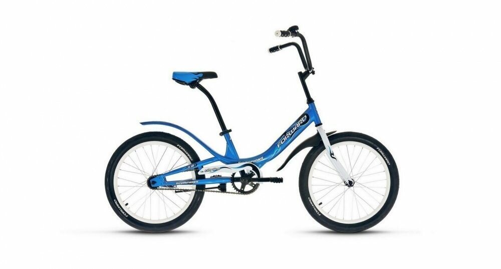 Детский велосипед Forward Scorpions 20 1.0 (20" 1 ск. рост. 10.5") 2022, синий/серебристый, RBK22FW2