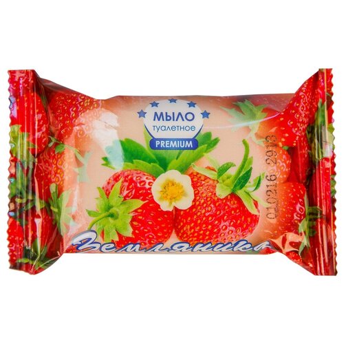 Мыло кусковое туалетное ММЗ Земляника, 90г, 1шт.